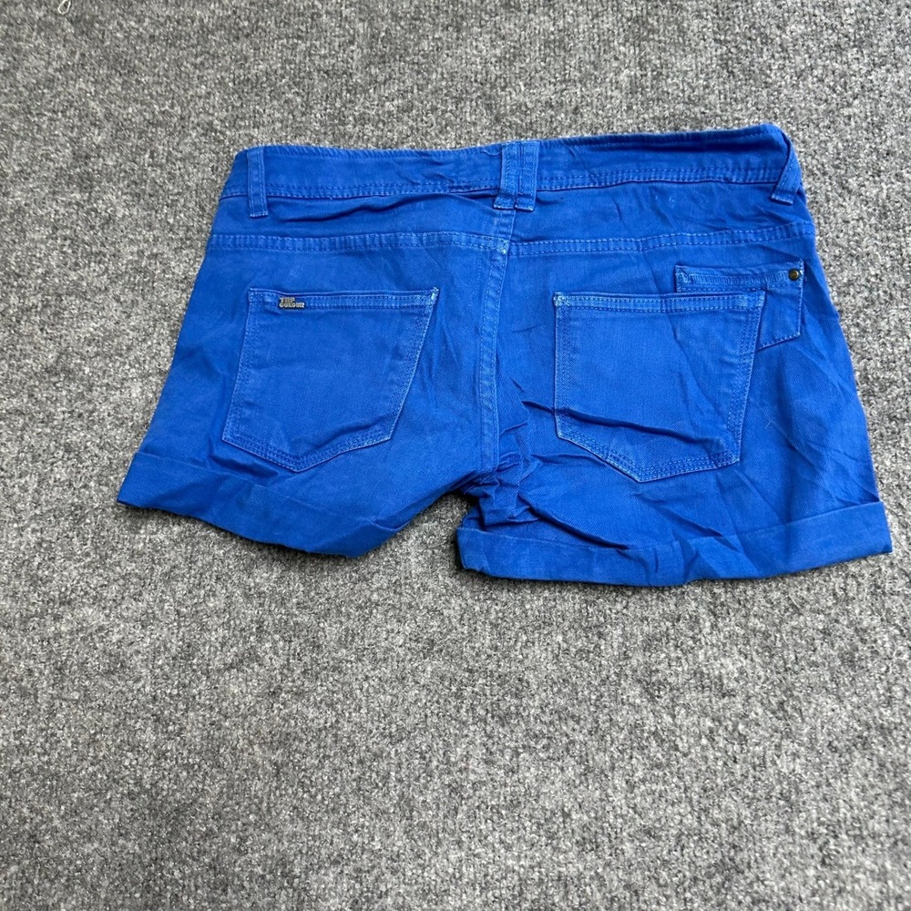 Zara Shorts Womens Size 2 Blue TRF Denim Factory Low Rise Cuffed Casual Summer